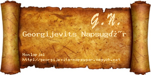 Georgijevits Napsugár névjegykártya